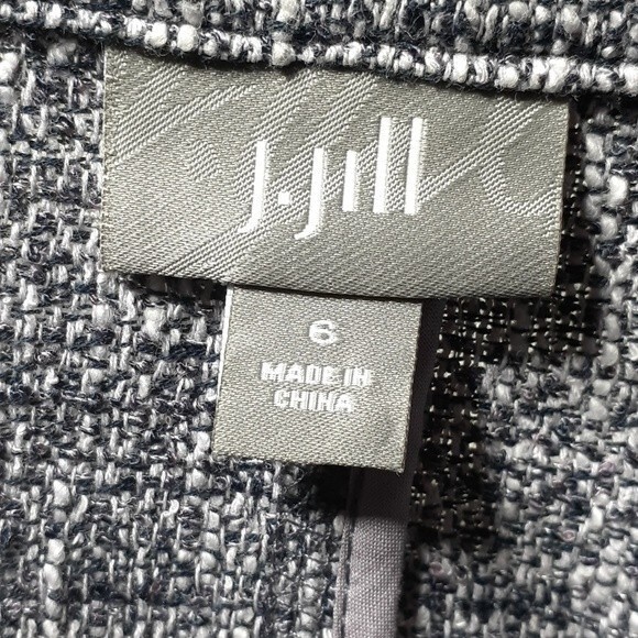 J.Jill Blazer dark purple navy gray tones 6 small s jacket dark academia top - Picture 5 of 8